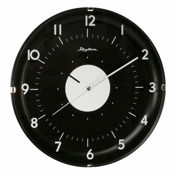 Rhythm Added Wall Clock Black